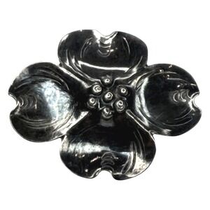 Vintage Stuart Nye Brooch Sterling Silver Dogwood Flower Pin Handwrought